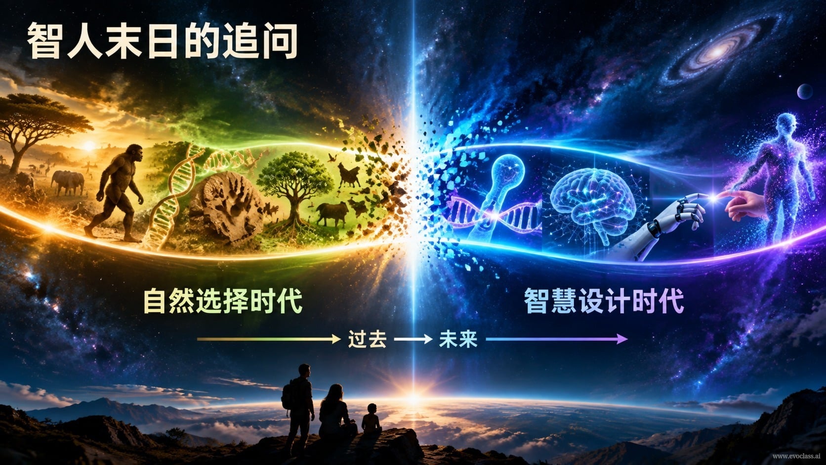 时间轴,从自然选择时代指向智慧设计时代